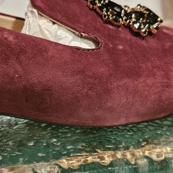 Karl Lagerfeld Paris Noor Suede Loafer Flat w Jewel Rhinestone Wmns Sz 8.5 - Picture 10 of 17